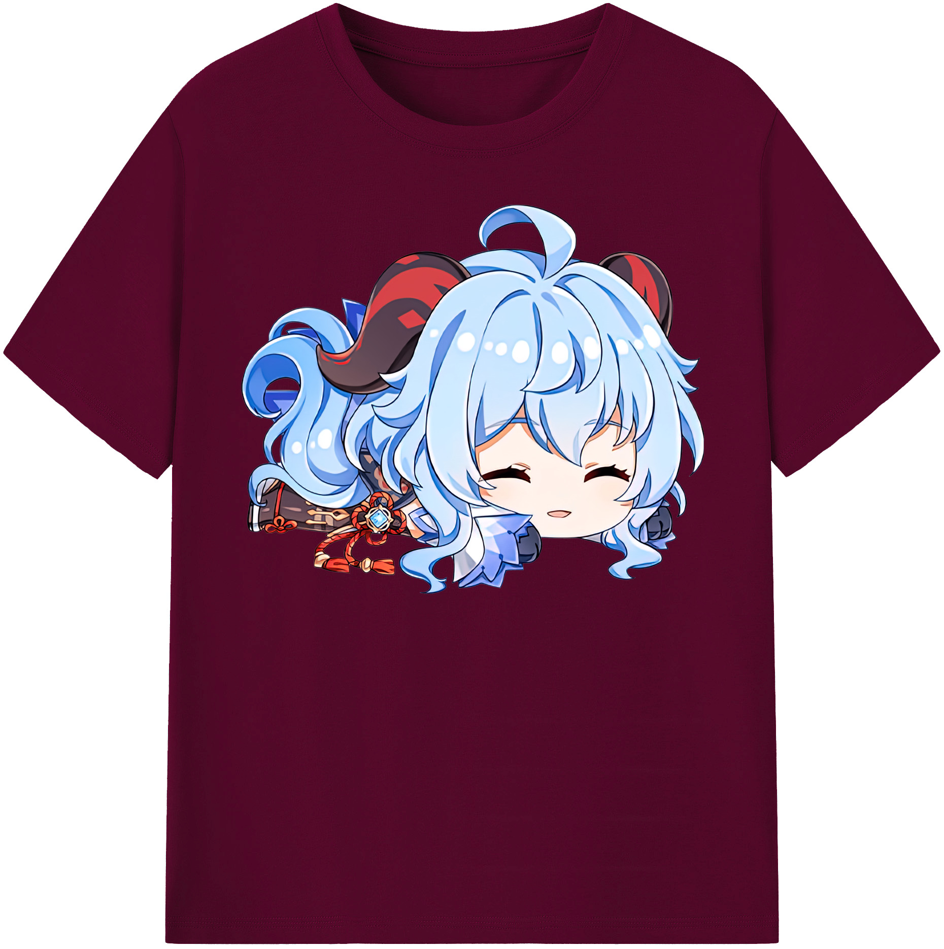 げんし神 甘雨 かんう genshin Ganyu レディースカジュアルプリントTシャツ（綿100％）